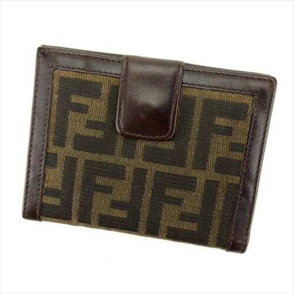 Fendi Wallet Bifold Trifold Folding wallet Zucca Authentic Used - Picture 1 of 9